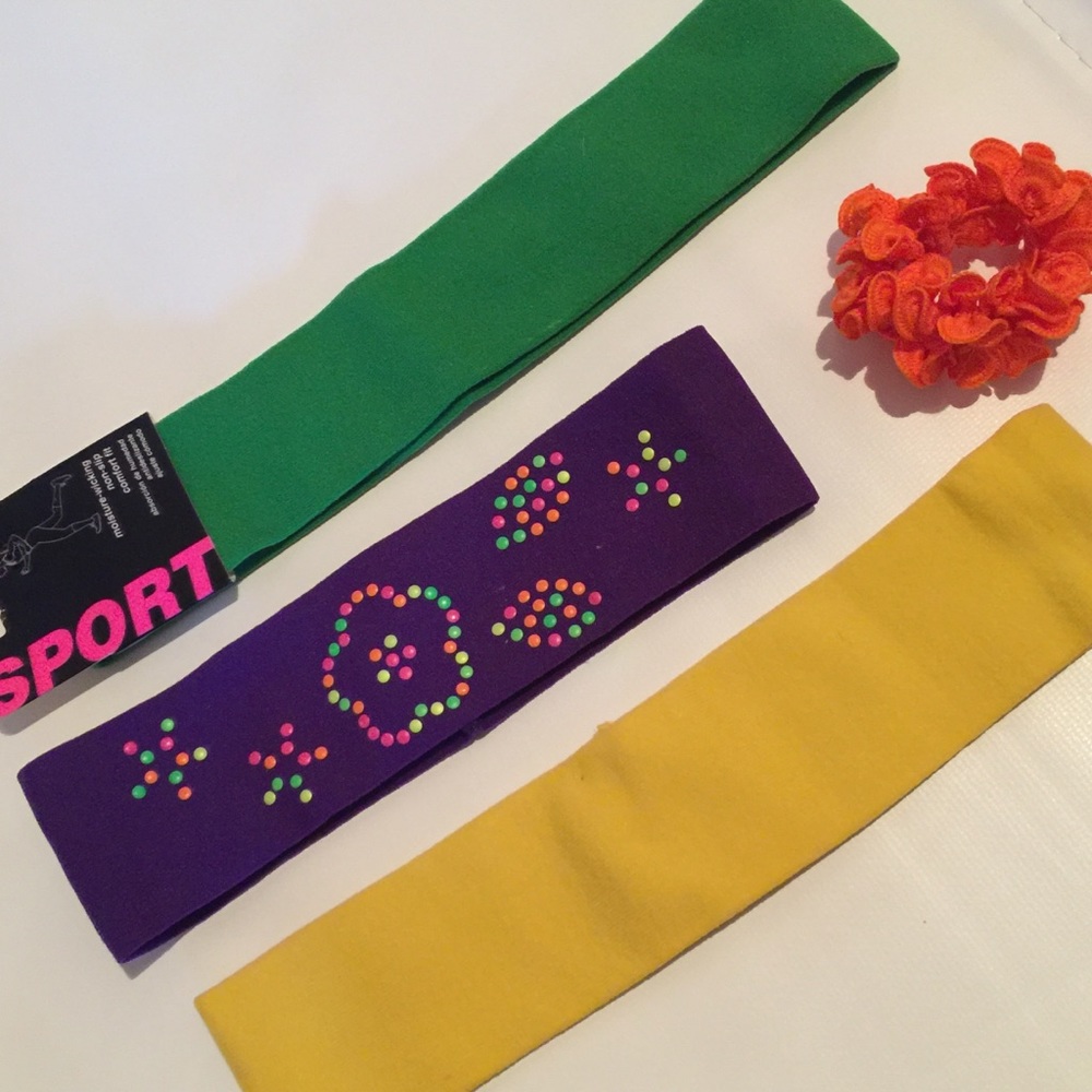 Sport Head Hair band lot purple green yellow!